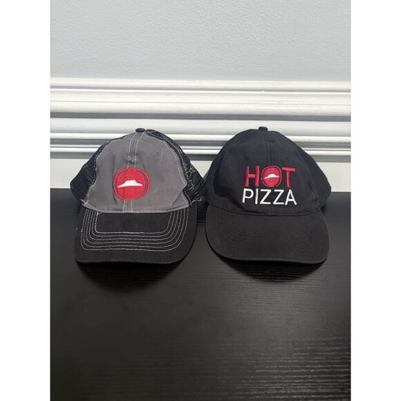 2 Pack Pizza Hut Employee Hats Adjustable Embroidered Black Gray Trucker Dad Cap - Picture 1 of 3